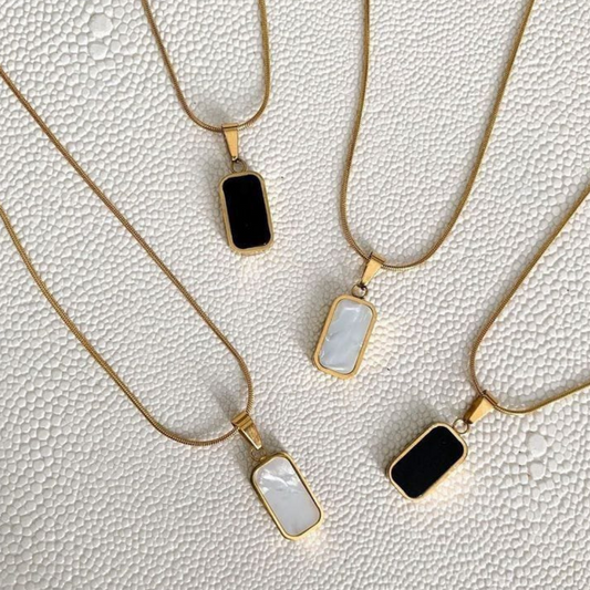 Printed rectangle pendant