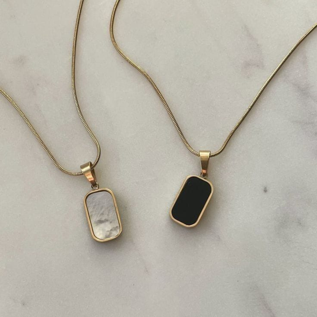Printed rectangle pendant