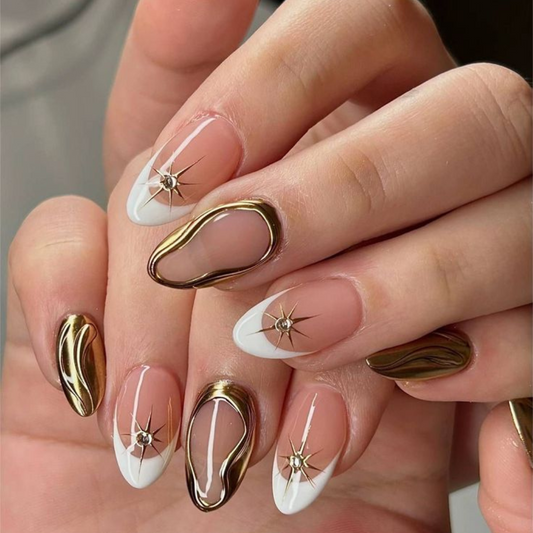 French tip 3D sparkle